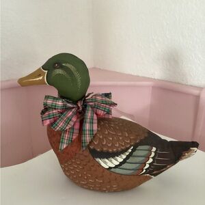 Vintage Mallard Duck Heavy Plush Stuffed Animal Cloth Handmade Decor
